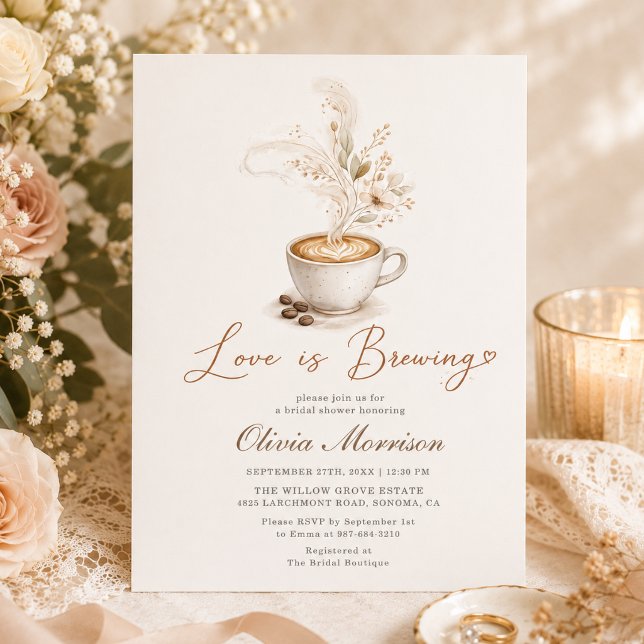 Convite O Amor Está Fazendo Café Boho Chá de Noiva (Criador carregado)