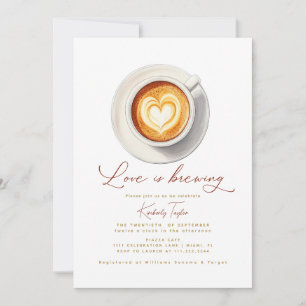 Convite O Amor Está Fazendo Café Xícara Chá de Noiva