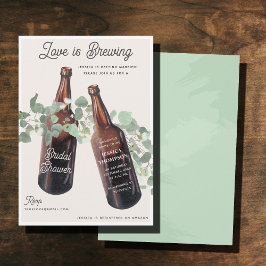 Convite O Amor Está Fazendo Cerveja Verde Festa de Noivado