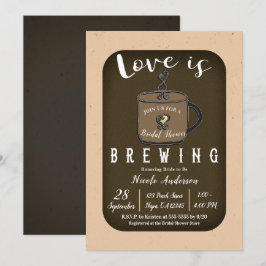 Convite O AMOR ESTÁ FERMENTANDO Coffee Cafe Loja Chá de No