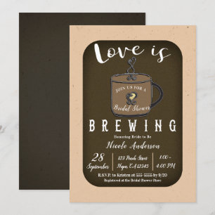 Convite O AMOR ESTÁ FERMENTANDO Coffee Cafe Loja Chá de No