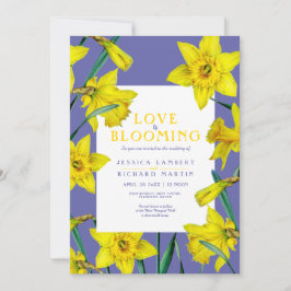Convite O amor está florescendo primavera amarelo.