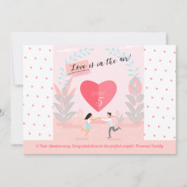 Convite "O Amor está no Ar!" Aniversário de Casal Enamorad