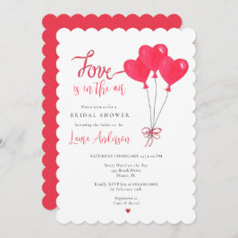 Convite O amor está no ar Balões Coração Chá de Noiva