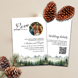 Convite O amor está no ar Código QR e Casamento Fotográfic