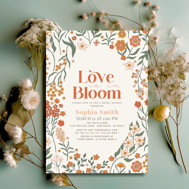 Convite O amor está no Bloom Boho Wildflower Chá de panela (Criador carregado)