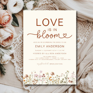 Convite O amor está no Bloom Boho Wildflower Chá de panela
