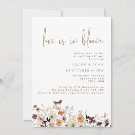 Convite O amor está no Chá de casamento Bloom Fall Wildflo
