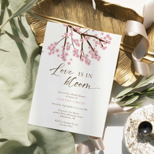 Convite O amor está no Chá de panela Bloom Cherry Blossoms