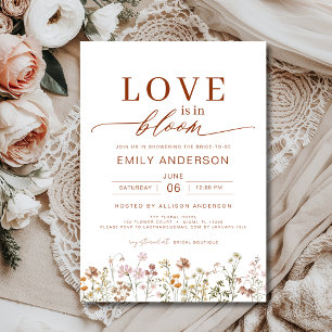 Convite O amor está no Chá de panela Bloom Wildflower Boho
