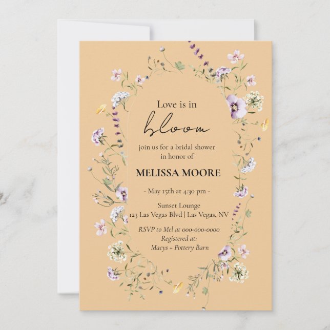 Convite O Amor Está No Chá de panela De Bloom (Frente)