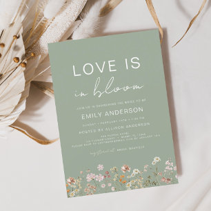 Convite O amor está no Chá de panela de Bloom Wildflower