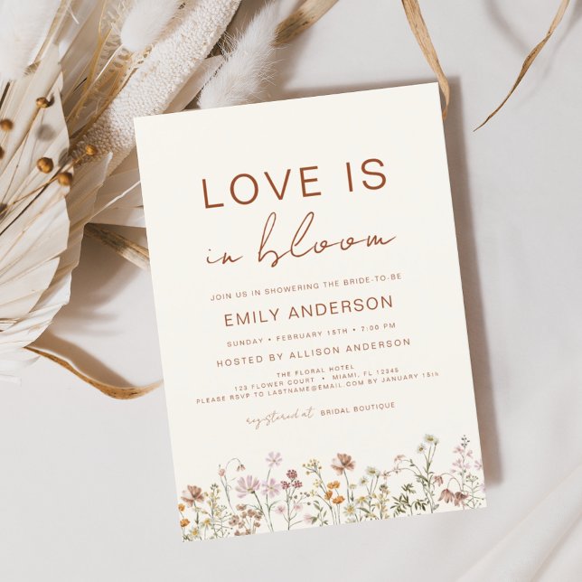 Convite O amor está no Chá de panela de Bloom Wildflower (Criador carregado)