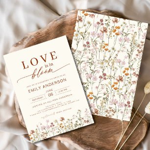 Convite O amor está no Chá de panela de Bloom Wildflower