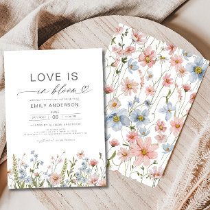 Convite O amor está no Chá de panela de Bloom Wildflower