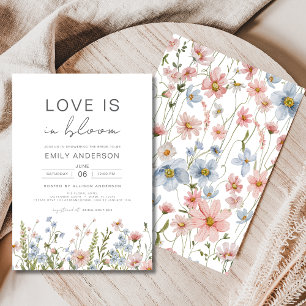 Convite O amor está no Chá de panela de Bloom Wildflower