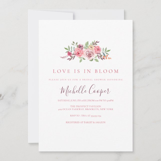 Convite O amor está no Chá de panela do Bloom Garden (Frente)