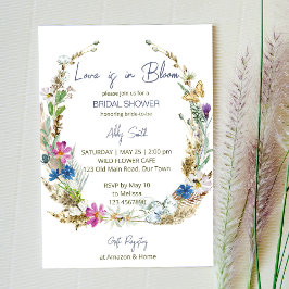 Convite O amor está no chá de panela florescente de flores