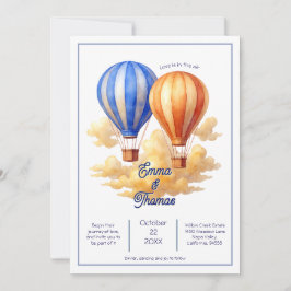 Convite O amor está no Viagem do Air Hot Air Balloon
