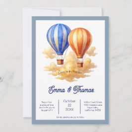 Convite O amor está no Viagem do Air Hot Air Balloon