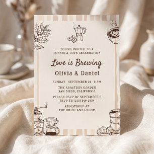 Convite O Amor está Preparando Café Chaleira Moka Chá de N