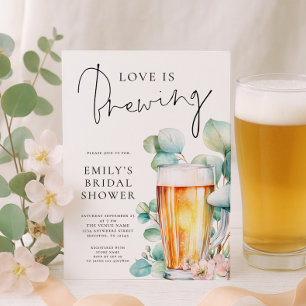 Convite O amor está preparando o chá de noiva da cerveja