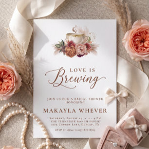 Convite O Amor Está Sendo Preparado Café Floral Chá de Noi