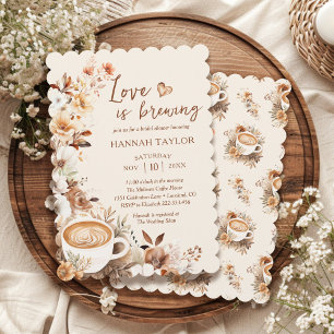 Convite O Amor Está Sendo Preparado Chás de Noiva de Café