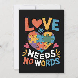 Convite O Amor Não Precisa de Palavras Conscientização sob
