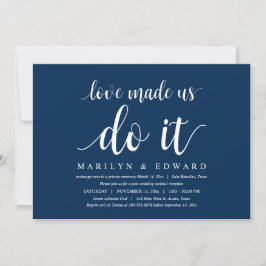 Convite O amor nos fez fazer isso, Elopamento moderno pós-