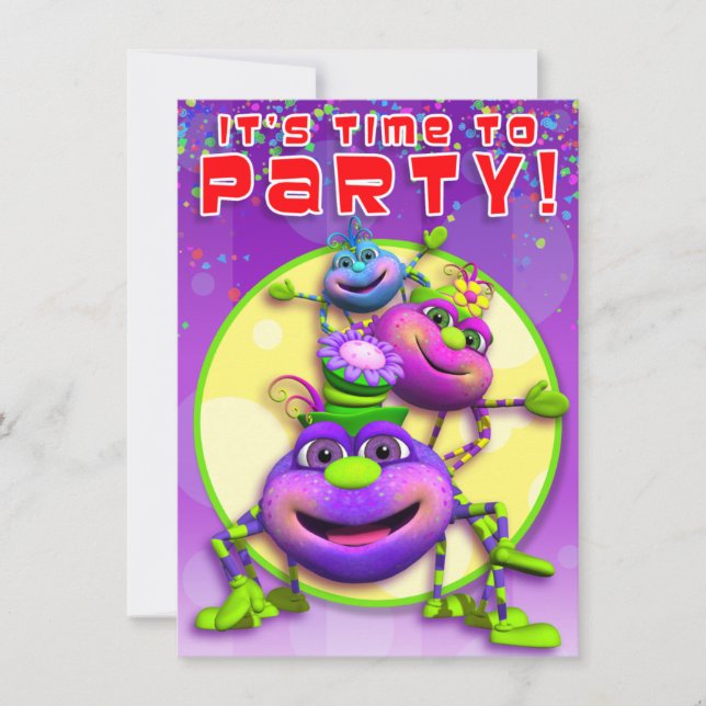 Convite O aniversário Convida-Itsy aranhas de Bitsy (Frente)