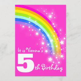 Convite O aniversário cor-de-rosa do 5o aniversário do