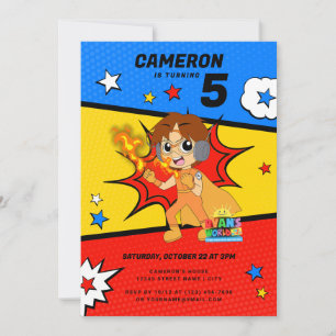 Convite O aniversário da banda desenhada do Ryan