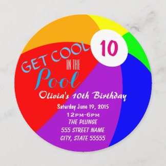 Convite O aniversário da festa na piscina convida