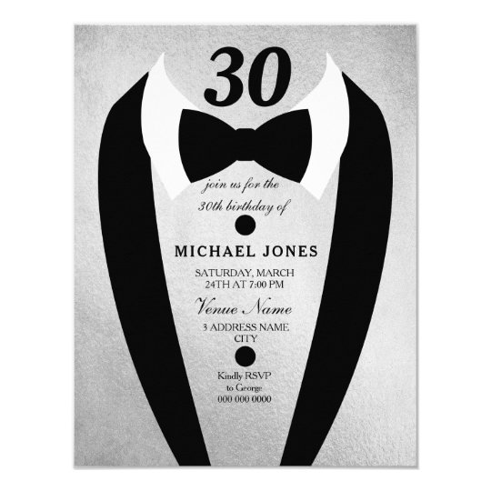 Convite O Aniversario De 30 Anos De Prata Dos Homens Do Zazzle Com Br