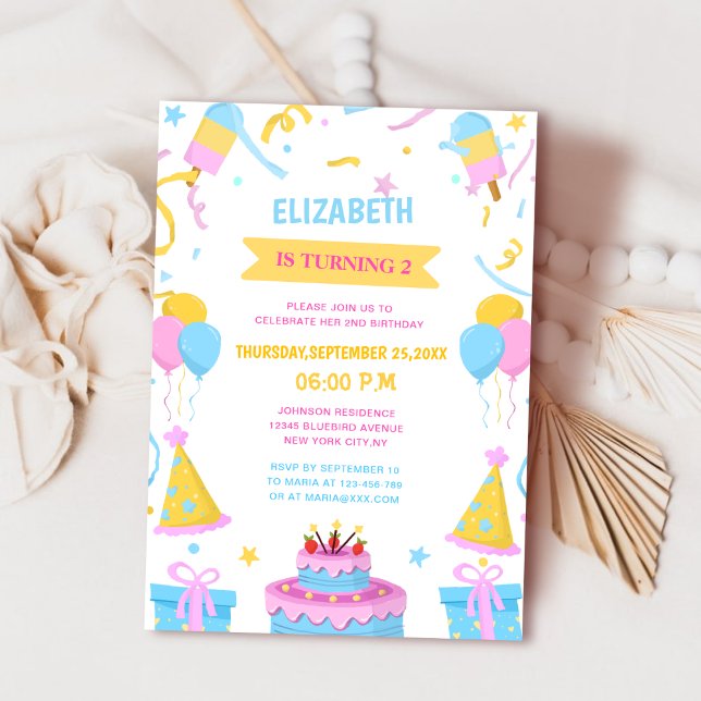 Convite o aniversário de uma criança muito bonita e única (Criador carregado)