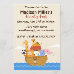 Convite O aniversário do arco de Noah convida