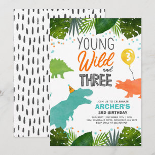 Convite O Aniversário Do Dinossauro Convidou O Wild E Tr