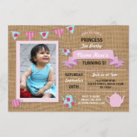 O aniversário do rosa da princesa tea party de