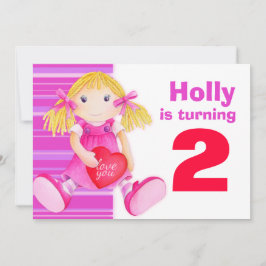 Convite O aniversário do rosa do segundo aniversário da