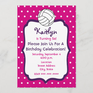 Convite O aniversário do voleibol das meninas convida o