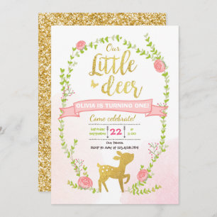 Convite O aniversário dos cervos convida o partido Dourado