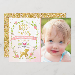 Convite O aniversário dos cervos convida o partido Dourado