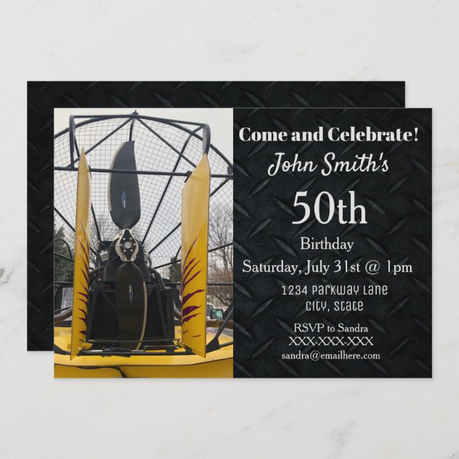 Convite O aniversário dos homens da pesca do gelo dos (Frente/Verso)