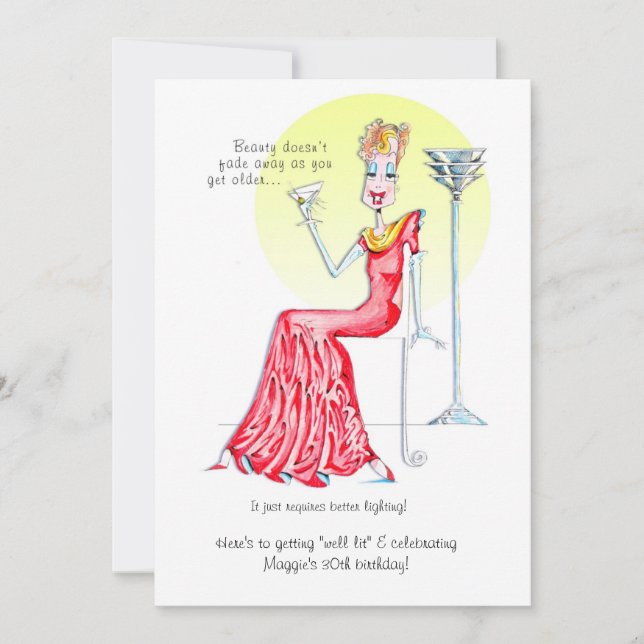 Convite O aniversário fêmea fabuloso convida! (Frente)