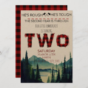 Convite O aniversário pequeno do lenhador convida - a