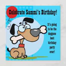 Convite O aniversário personalizado do cão de filhote de