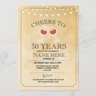 Convite O aniversário rústico das luzes da degustação de