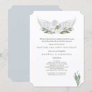 Convite O anjo floral da aguarela cinzenta legal voa o