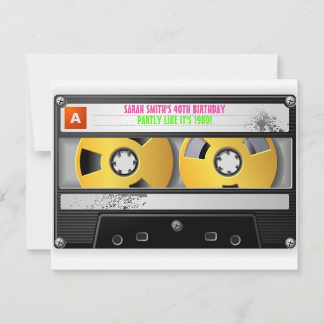 Convite o anos 80 inspirou o aniversário (Frente)